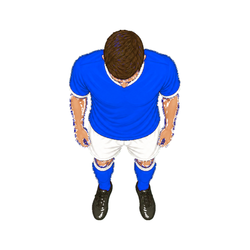 Second-last defender in a blue jersey