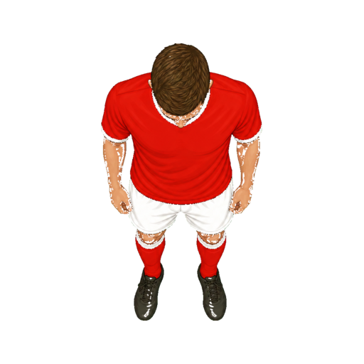 Passing teammate in a red jersey
